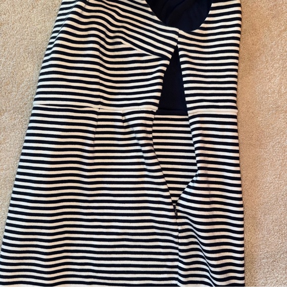 Boden Martha Mock Neck Sheath Sleeveless Dress Navy & White Stripes, Size 10UK - Picture 5 of 9